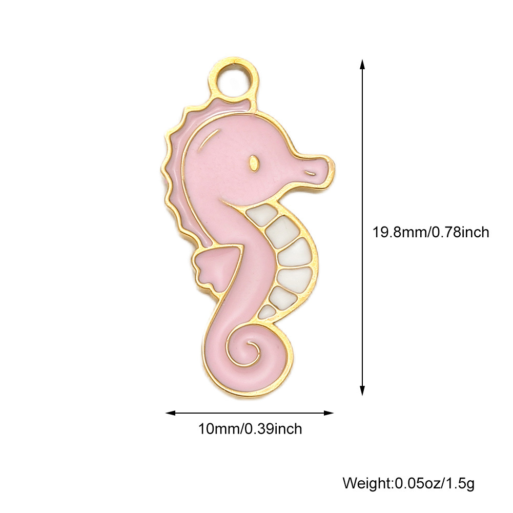 1g Weight Pendant Jewelry Making Type DIY Jewelry Accessories Classification 1 Piece Quantity 304 Stainless Steel Material Starfish, Hippocampus, Fish Pattern All Seasons Season Enamel Design Cute, Marine Style Style 1 Piece 304 Stainless Steel Starfish Hippocampus Fish Pendant DIY Jewelry Accessories 4