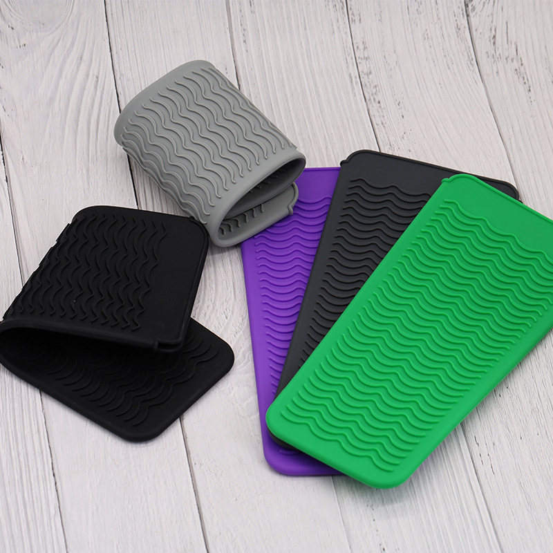 국경 간 재고 헤어 스트레이트 너 실리콘 단열 케이스 웨이브 패턴 파마 클립 단열 패드 헤어 스트레이트 너 보관 가방