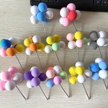 烘焙蛋糕装饰彩色气球插件轻粘黏土告白气球生日派对甜品装扮插牌