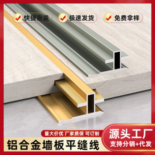 Aluminum alloy wall panel flat seam line 9/12mm wood veneer earth word line closing strip background wall decorative metal line