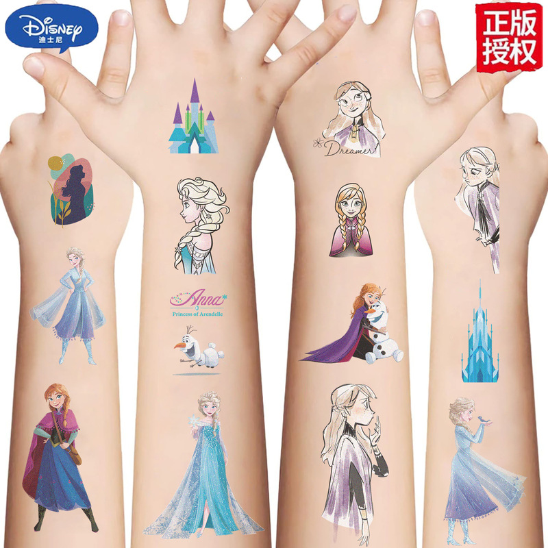10 cartoon Frozen tattoo stickers decorative children waterproof DIY stickers wholesale genuine Disney authorization
