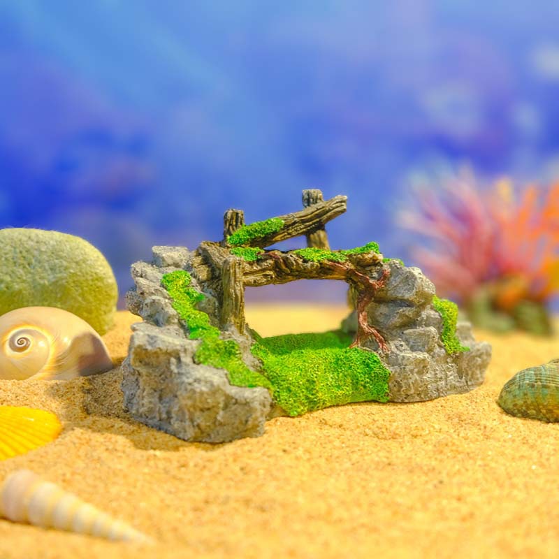 Artesanías de resina para acuarios, puentes grandes, medianos y pequeños, peces tropicales, nuevas artesanías decorativas de peceras