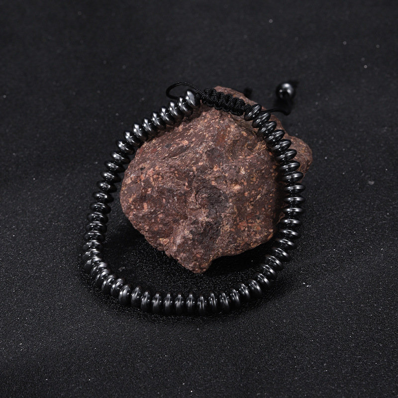 250g Weight Hematite Pendant Material Drawstring Bracelets Classification rope, Hematite Chain Material Beaded Chain, Woven Chain Chain Type Daily, Street Occasion black gallstone Material Geometric Pattern All Seasons Season Men's Gender Streetwear Style Streetwear Geometric Black Gallstone Men's Drawstring Bracelets Men Beaded Bracelets 14