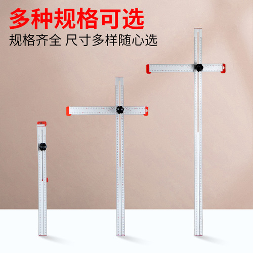 Multifunctional angle ruler 90 degree movable angle ruler Aluminum alloy woodworking marking T-shaped ruler Universal T-shaped combination ruler