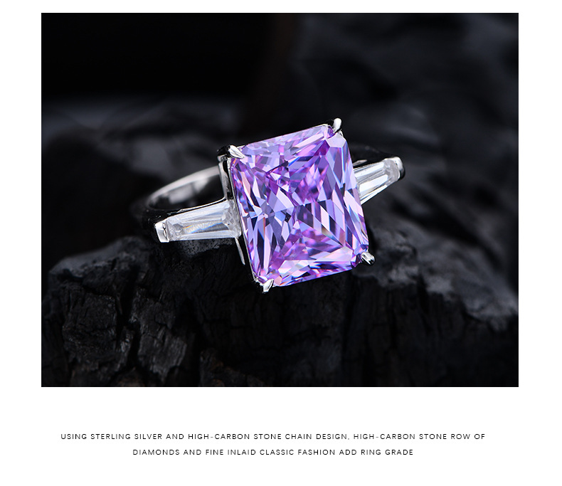 Fashion Geometric Sterling Silver Inlay Zircon Rings 1 Piece