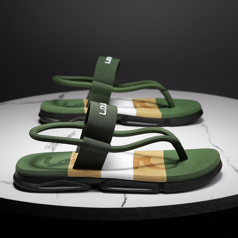 새로운 여름 남성 샌들 이중 사용 야외 캐주얼 비치 신발 안티 슬립 슬리퍼 남성용