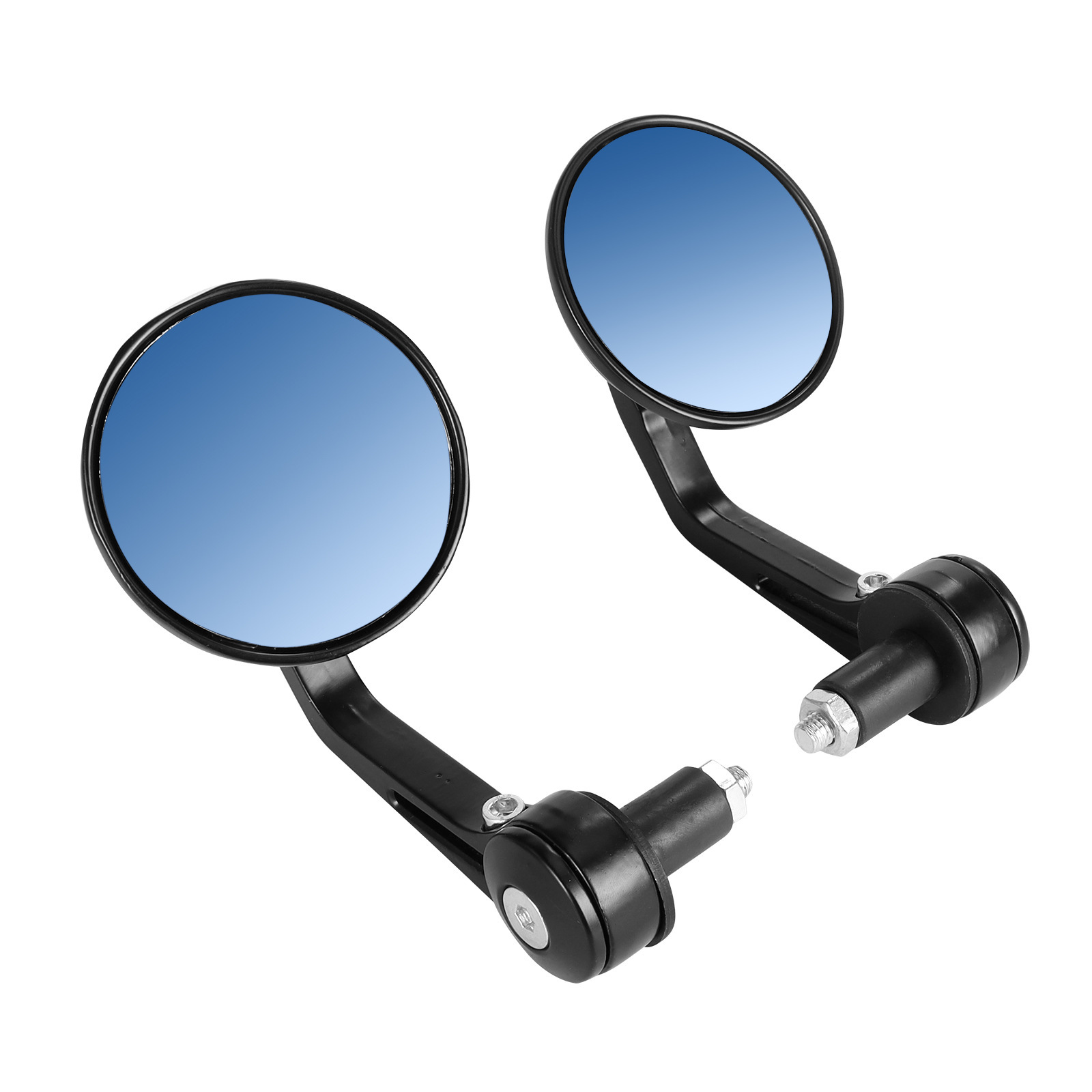 Motorcycle Electric Vehicle Modified Aluminum Alloy Cnc Round Retro Rearview Mirror Handlebar Plug Reversing Universal Reflector