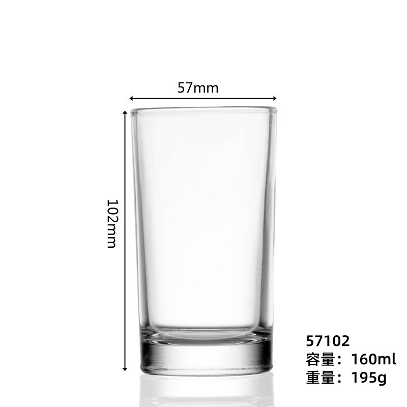 Taza de agua de vidrio al por mayor taza de cuerpo recto taza de té transparente taza de leche de desayuno taza de cerveza taza de cerveza puede imprimir logotipo