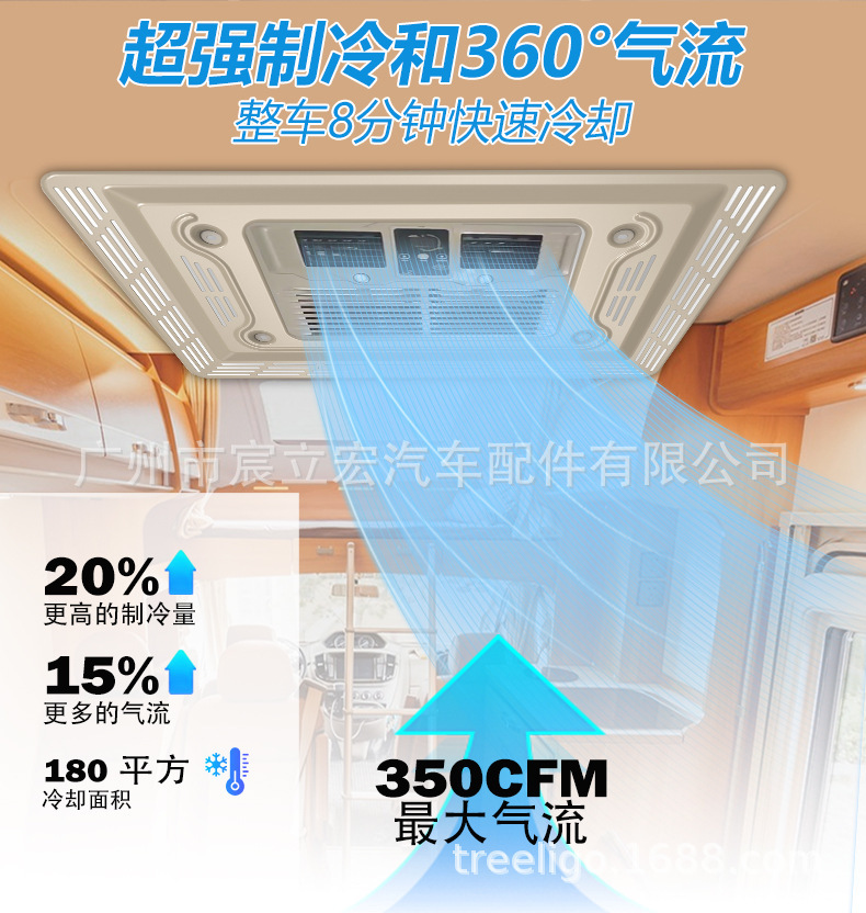 Aspligo new ultra-thin overhead car air conditioner 12v24v truck RV electric parking air conditioner all-in-one