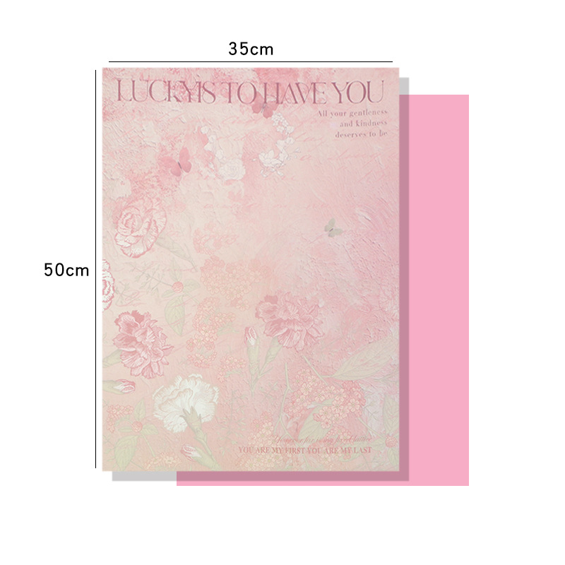 Flor Xixi Dream Garden Papel de embalaje de flores Pintura al óleo retro Diy Regalo Ramo de regalo Flores Flores Papel de embalaje floral