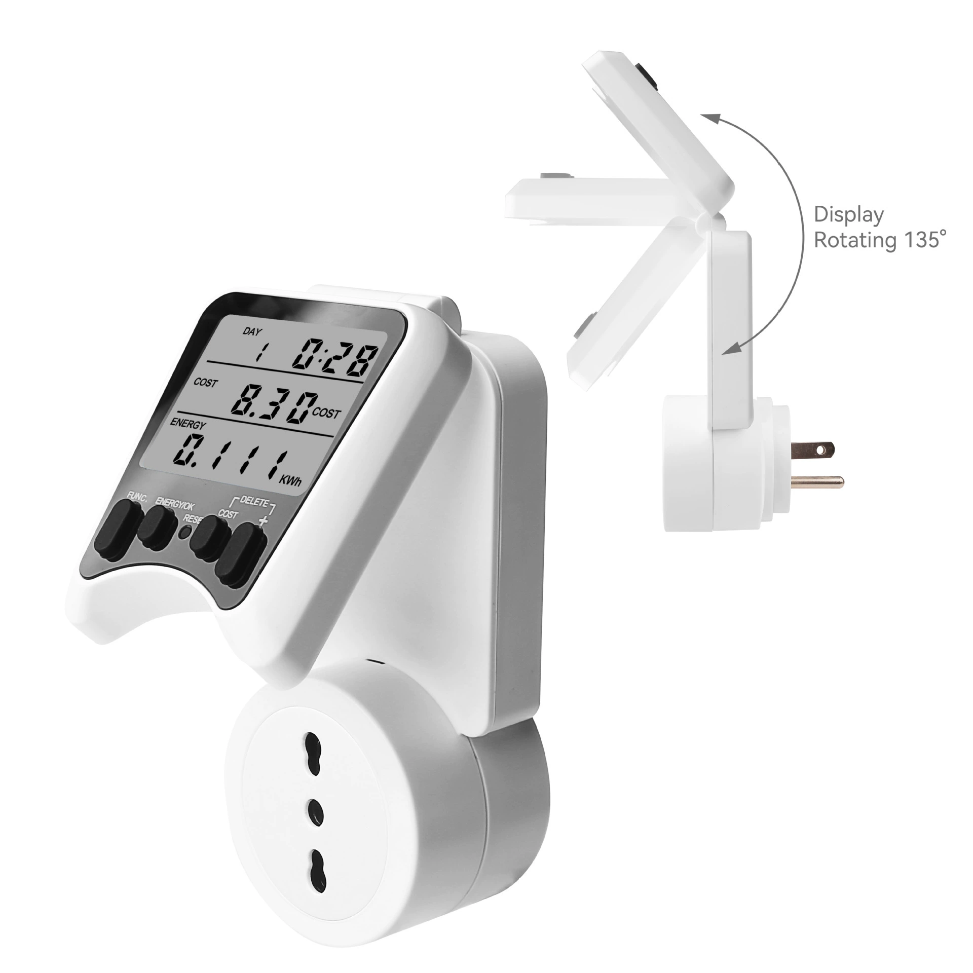 Производитель поставляет большой экран с переворачиваемой розеткой