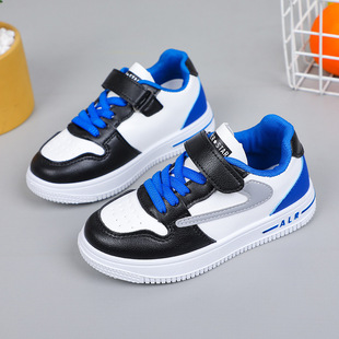 Children's Leather Panel Shoes 2025 Spring & Fall New Boys' Sports Shoes Girls' Shoes Korean Style Student Flats Casual Shoes