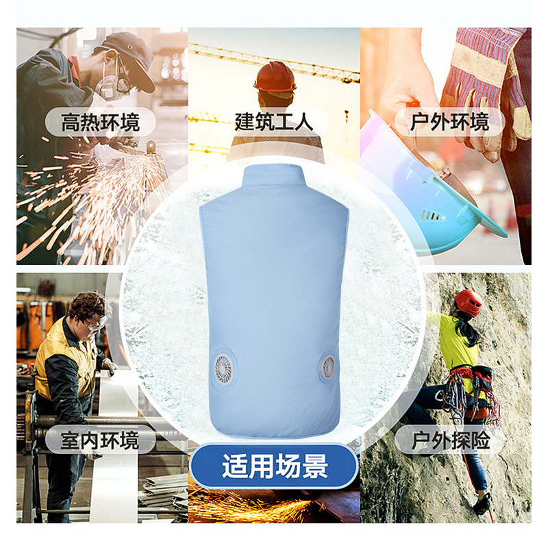 Ropa de aire acondicionado de enfriamiento de verano, ropa de ventilador de refrigeración de enfriamiento, ropa de trabajo de prevención de insolación al aire libre, ropa de ventilador, chalecos de hombre al por mayor