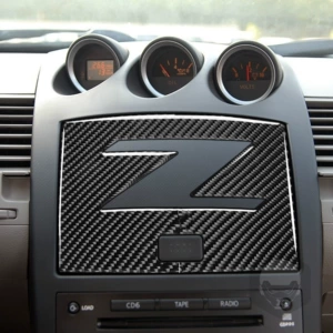 Suitable for Nissan 350Z Navigation Cover Modification 03-09 Red Carbon Fiber Decorative Sticker Auto Parts