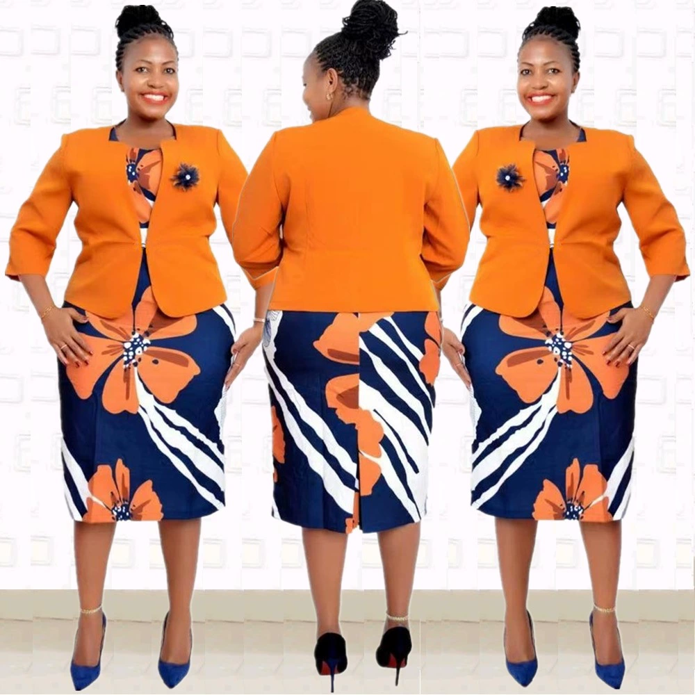 2XL 6XL Африканское платье-костюм для женщин больших размеров с принтом, модель JX519