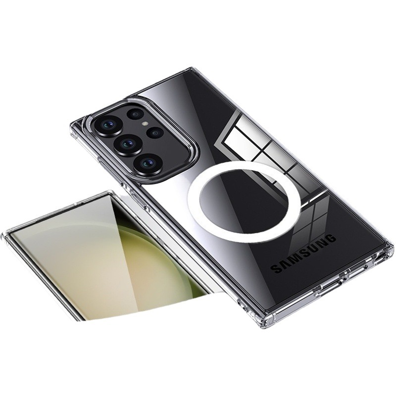 Transfronterizo A17 para s25edge Samsung s25ultra funda para teléfono móvil magnética transparente A56 funda protectora anti-caída