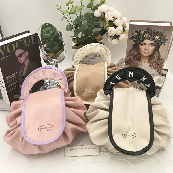 New Lazy Cosmetic Bag Large Capacity Portable Storage Bag Travel Storage Bag Drawstring Drawstring Bag Waterproof Wash Bag