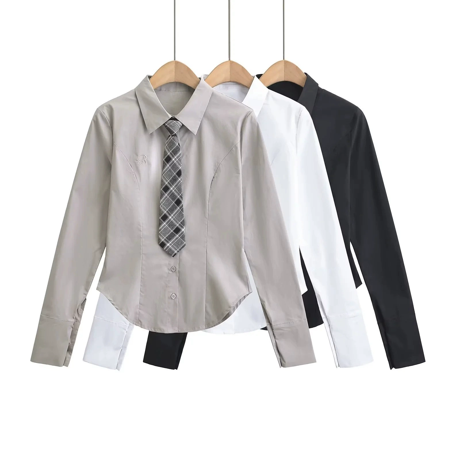 Галстук, модная универсальная рубашка для отдыха, американский стиль, Slim fit, воротник поло
