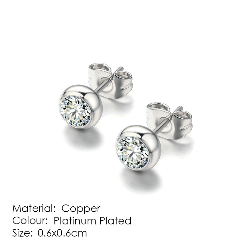 Classic Diamond Stud Earrings Geometric Zircon Fashion Jewelry_voghion.com