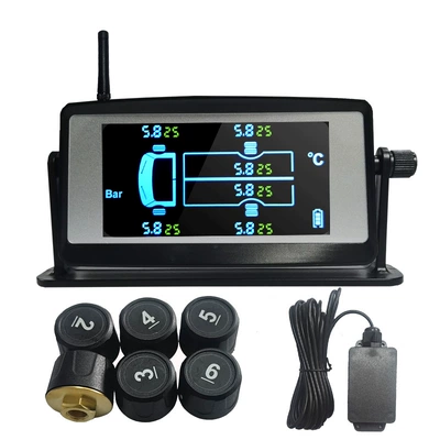 Heavy truck solar external fire truck 6 tire pressure detector tire pressure monitoring system manufacturer high precision (Tire pressure monitoring system) - the-entire-unit-0-15bar