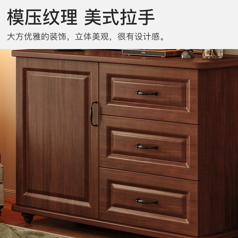 Gabinete de TV Gabinete de almacenamiento de estilo americano sala de estar hogar patas de madera maciza moderno dormitorio minimalista montado en la pared pecho de cajones gabinete de TV