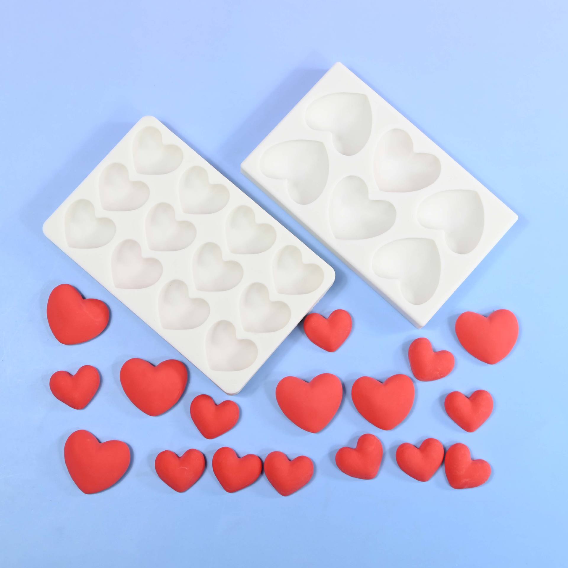 情人节爱心硅胶模DIY巧克力翻糖模具蛋糕装饰摆件饼干模烘焙工具