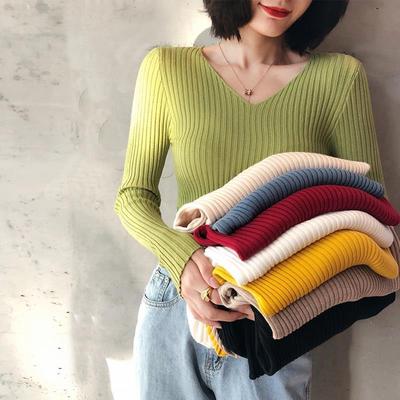 Autumn and winter Brooch Long sleeve Self cultivation Tight fitting keep warm Base coat jacket Retro Socket Show thin sweater