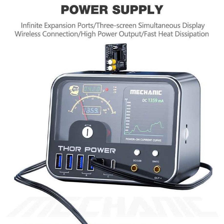 维修佬智能数字诊断电源三屏同显直流稳压电源支持QC PD快充协议