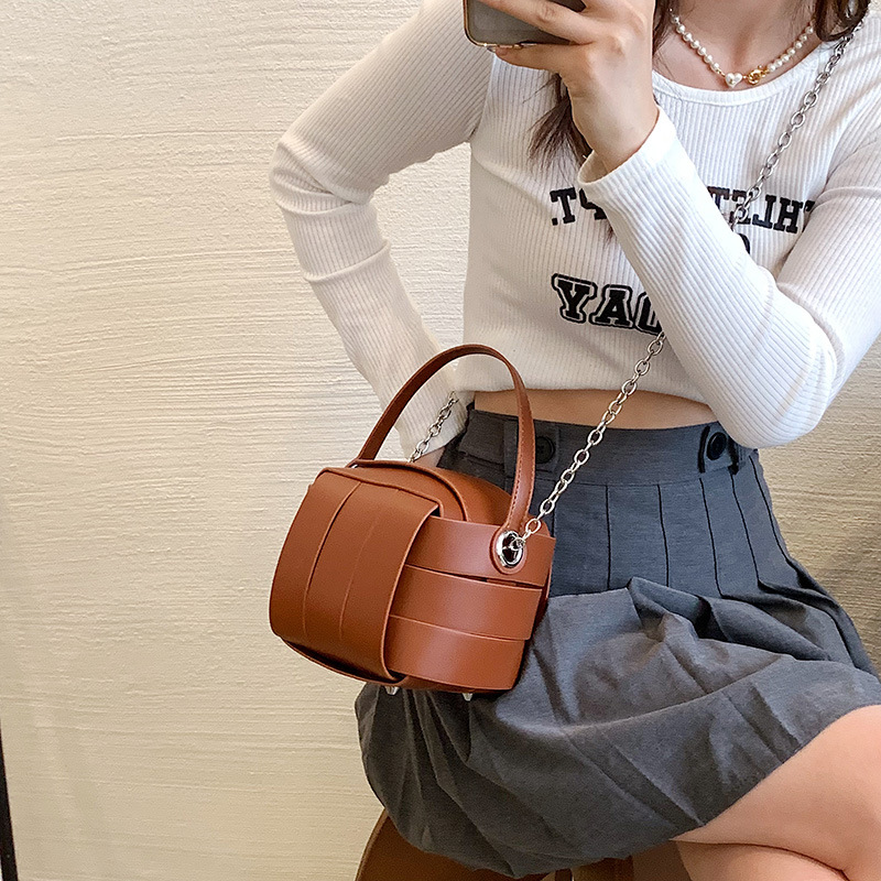 여성 PU 미니 크로스 숄더백 커버형 데일리 가방