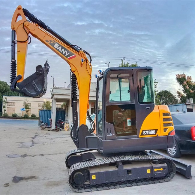Exportación de comercio exterior de segunda mano Sany SY60C excavadora de alta calidad y alto rendimiento, precio favorable