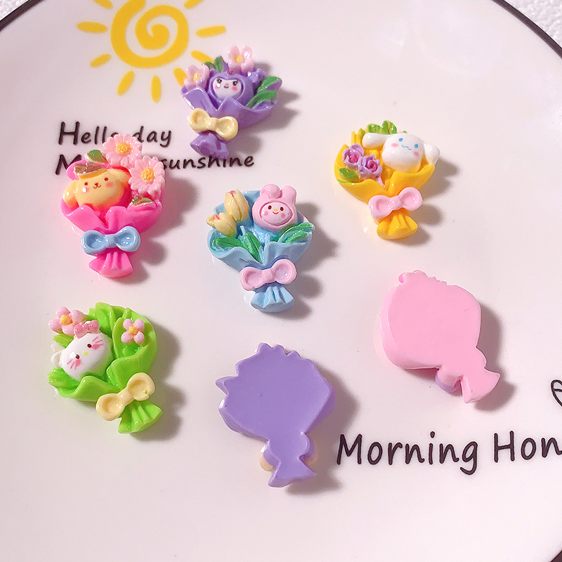 Dibujos animados Sanliou ramo bricolaje accesorios de resina gel de crema accesorios para el cabello funda para teléfono móvil llavero hebilla material colgante