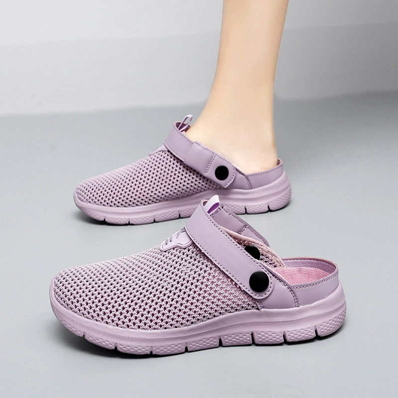 Женские полусапожки 2025, новые летние босоножки-балетки для мам и пожилых людей, дышащие сетчатые сандалии