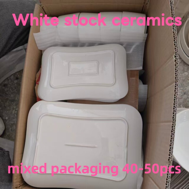 Hot-Selling Foreign Trade Inventory Ceramic Tableware Bowls and Chopsticks White Porcelain African Ceramics Wholesale Household Miscellaneous Items Bowls Plates Cups Saucers Night Market