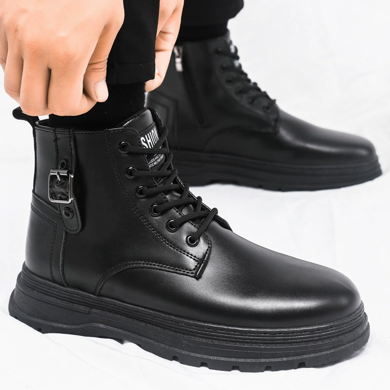 Большие сапоги Martin сапоги мужского бокового молнии осенняя мода мода мужской стиль на открытом воздухе