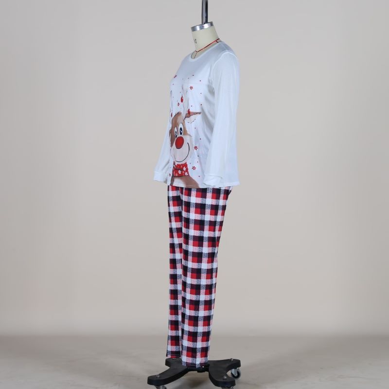 Fashion Plaid Deer Polyacrylonitrile Fiber Patchwork Pants Sets Family Matching Outfits display picture 6