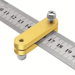 クロスボーダーアルミ合金クリップ鋼尺クリップ調整可能直尺位置決めブロック制限器木工測定補助工具