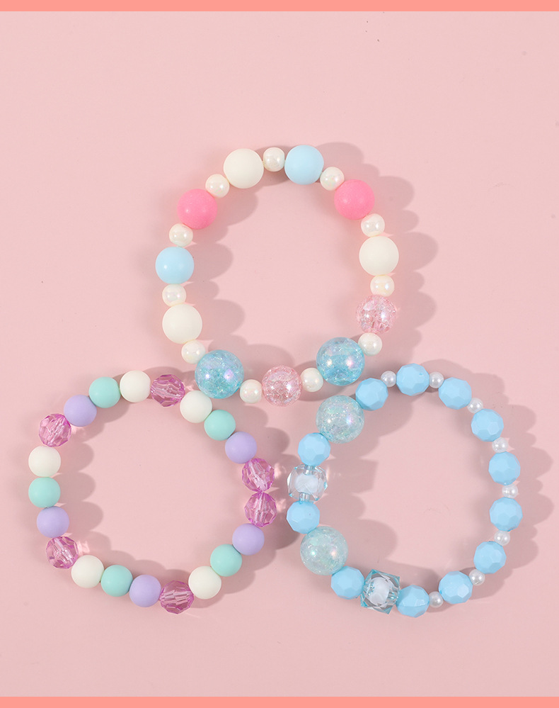 Fashion Rainbow Mermaid Snowflake Resin Beaded Girlu0027S Necklace 1 Piece