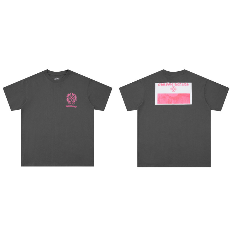 クローバーTシャツのクロスボーダーハイバージョン、ゆったりとしたトレンディなクローバークロスプリント、男女カップル同じスタイルの半袖|undefined