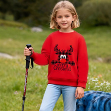 工厂-外贸圣诞节季男/女小童宽松运动圆领卫衣运动衫套头卫衣长袖