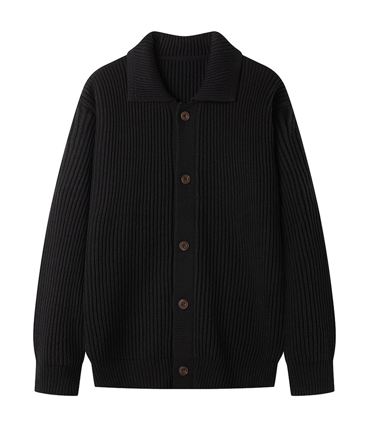 Amazon coreano universal cardigan con solapa suéter de moda masculino perezoso estilo polo cuello jersey suéter casual