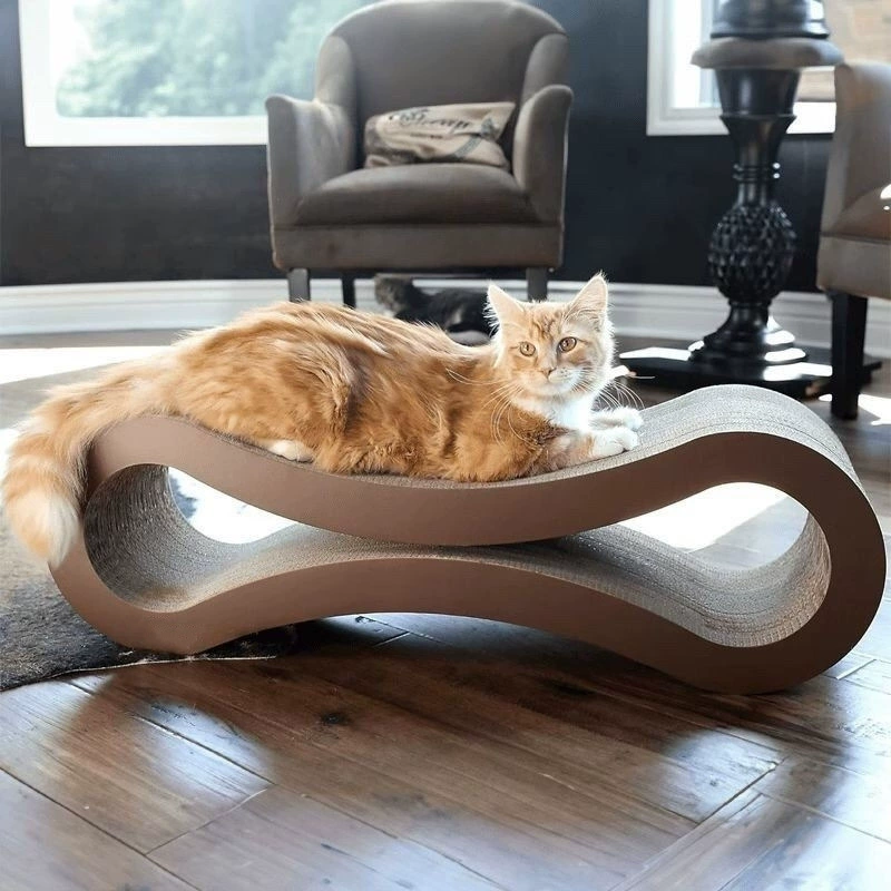 Восьмиобразная доска для кошачьих когтей, очень большой диван для кошек, шезлонг, износостойкая, устойчивая к царапинам, нелиняющая кровать для кошек, кошачьи когти, игрушки и принадлежности для кошек.