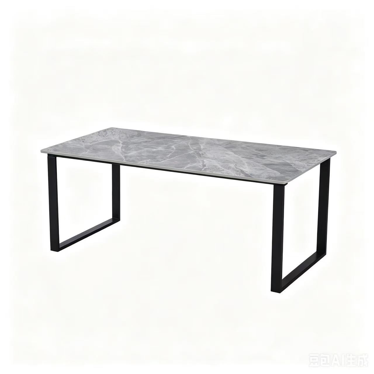 Modern minimalist vertical stripe iron art rock slab coffee table, rectangular rock slab living room tea table
