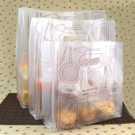 烘焙包装蛋糕甜品饼乾一次性外送打包食品级透明塑料手提面包袋子
