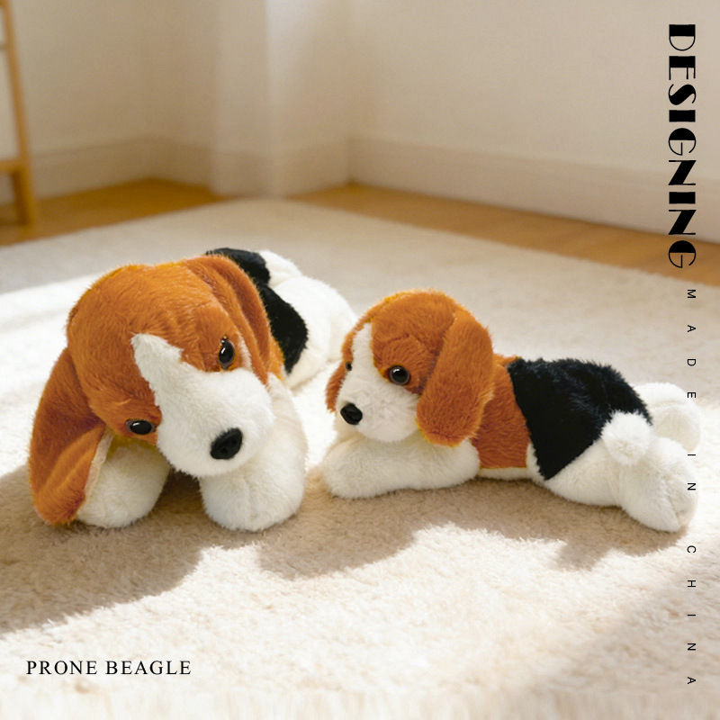 Cute Lying Beagle Plush Toy, Migrue Beagle Stuffed Animal, Decorative Figure, Children's Birthday Gift