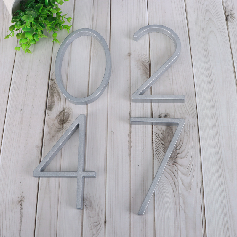 数字门牌银色定制 创意个性金属数字门牌家具门门牌号标识牌制作