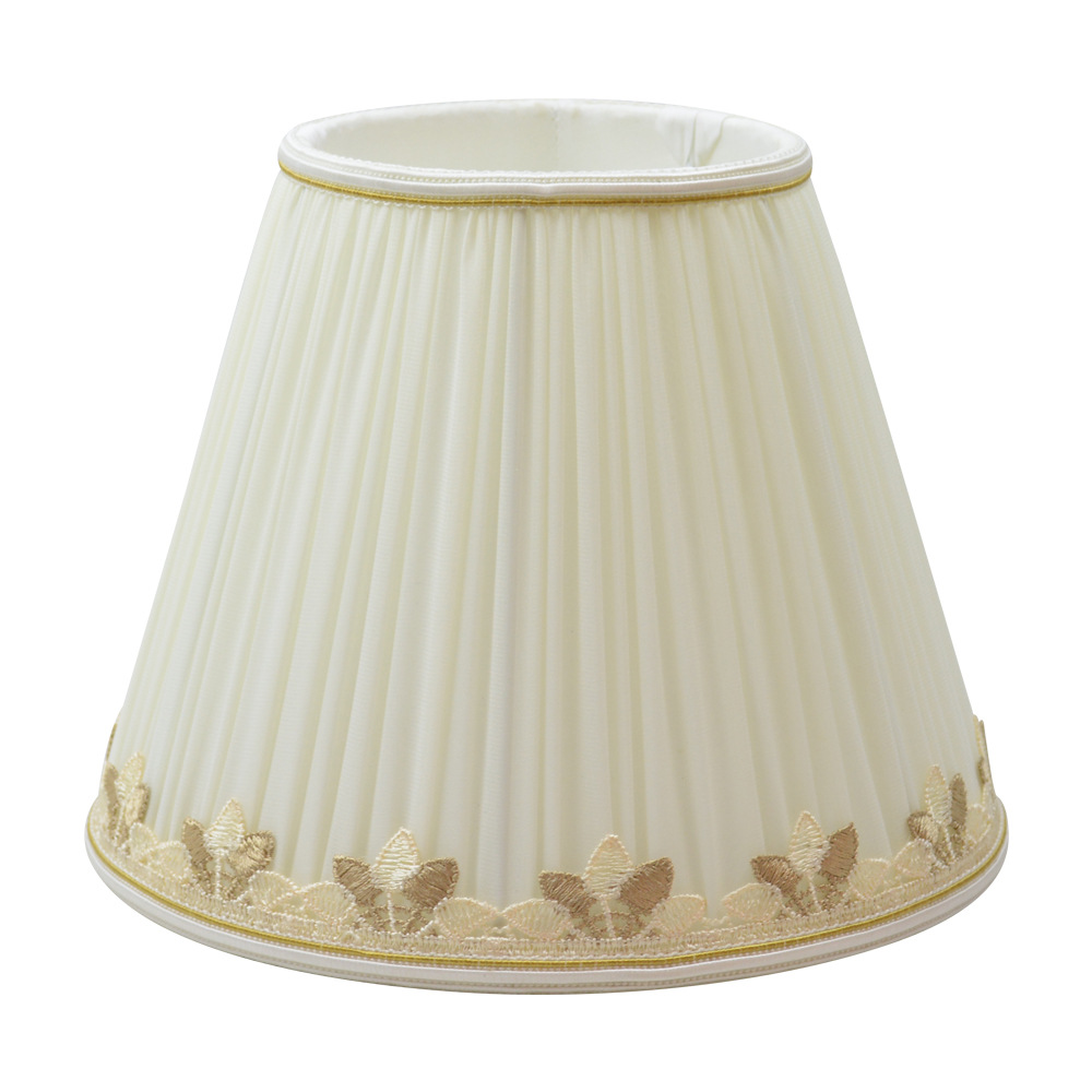 [Xianfan] Lino bordado encaje DIY impresión pastoral chica lujo luz clásica corte E27 lámpara de mesa paño pantalla