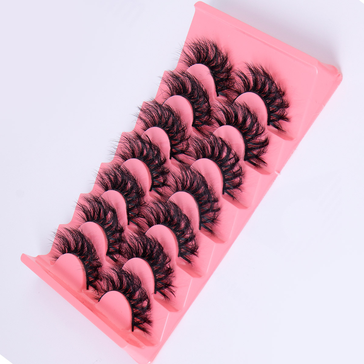 New product 7 pairs of imitation mink fur natural explosion, curling, thick and exaggerated stage eyelashes_voghion.com
