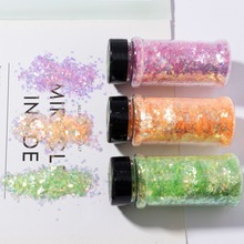 60克瓶装跨境热销幻彩金葱粉多彩美甲工艺品饰品手工滴胶流麻闪粉