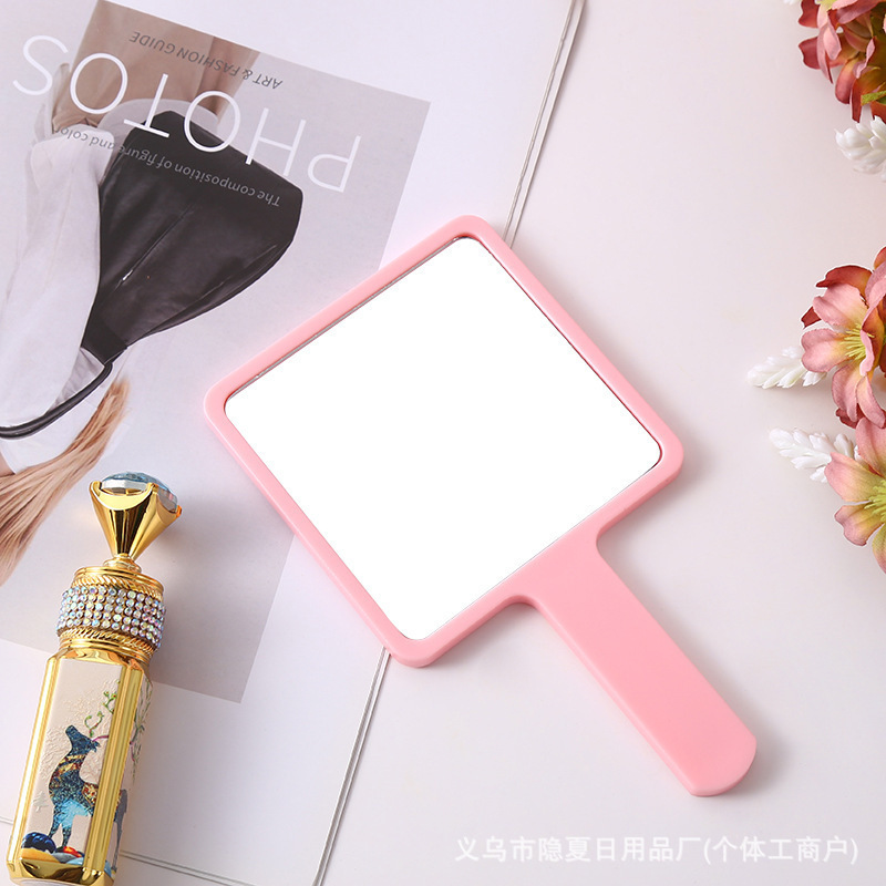 手持小方镜手柄方形化妆镜DIY小镜子手持高清便携小镜子批发|undefined