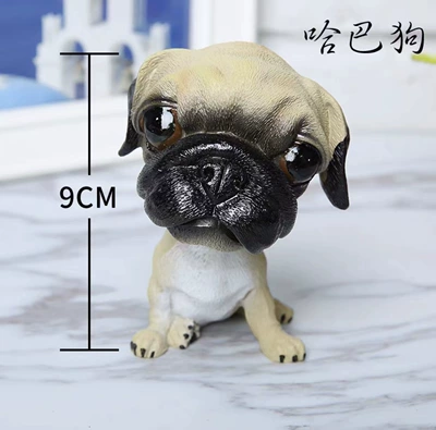 Dog and Cat Simulation Dolls, Car ornaments - 1-pug